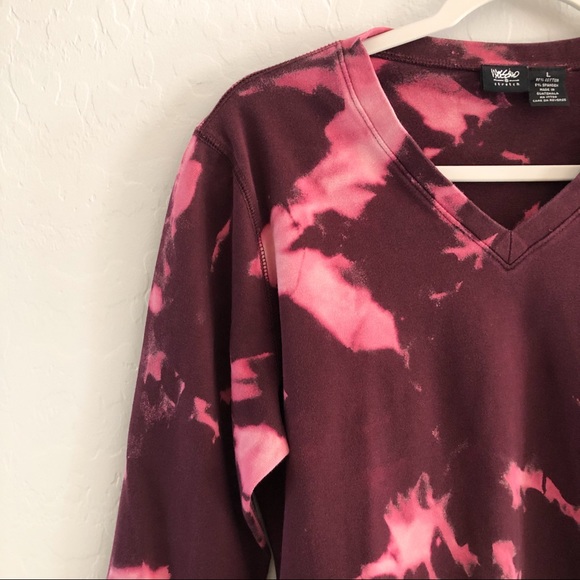 MOSSIMO V-Neck Pullover Sweater Bleach Dye Size L - Picture 2 of 4